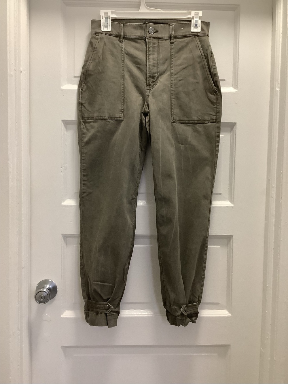 Express Olive Green High Rise Cropped Straight Utility Pants (Sz 4)